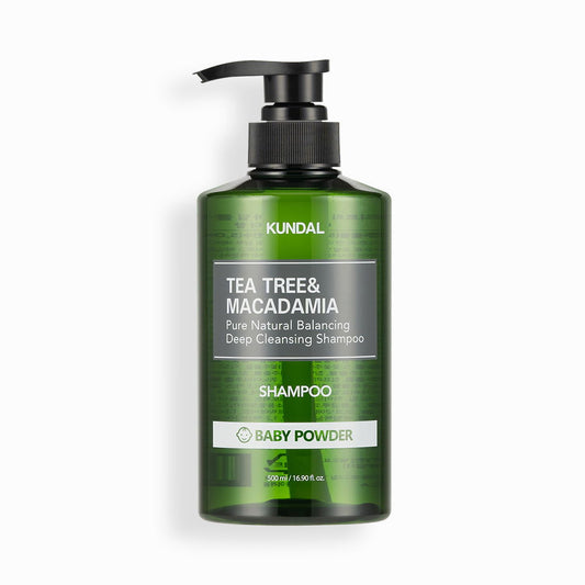 KUNDAL TEA TREE&MACADAMIA Pure Natural Balancing Deep Cleansing Shampoo 500ml #BABY POWDER - Chikolab