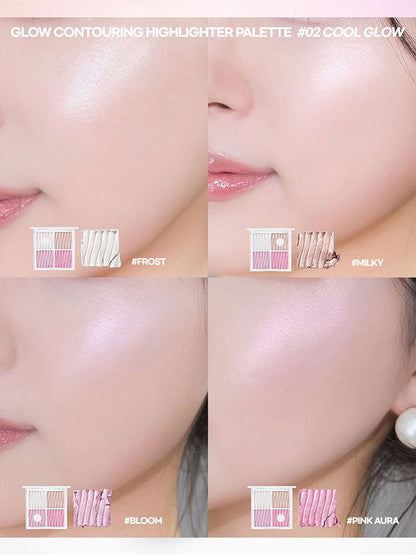 WAKEMAKE Glow Contouring Highlighter Palette 7.8g - Chikolab