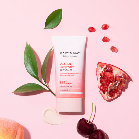 [MARY & MAY] Vegan Primer Glow Sun Cream SPF50+ PA++++ 50ml - Chikolab