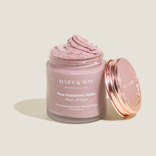 [MARY & MAY] Vegan Rose Hyaluronic Hydra Wash off Pack 300g - Chikolab