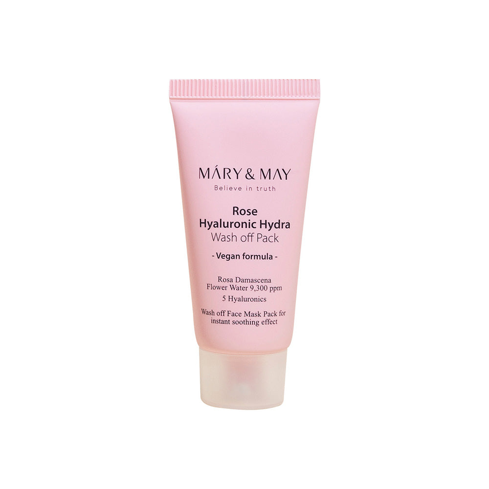[MARY & MAY] Vegan Rose Hyaluronic Hydra Wash off Pack 30g - Chikolab