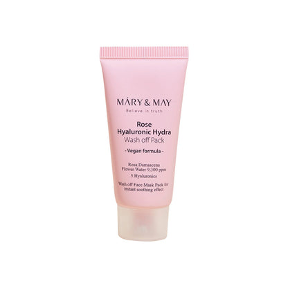 [MARY & MAY] Vegan Rose Hyaluronic Hydra Wash off Pack 30g - Chikolab