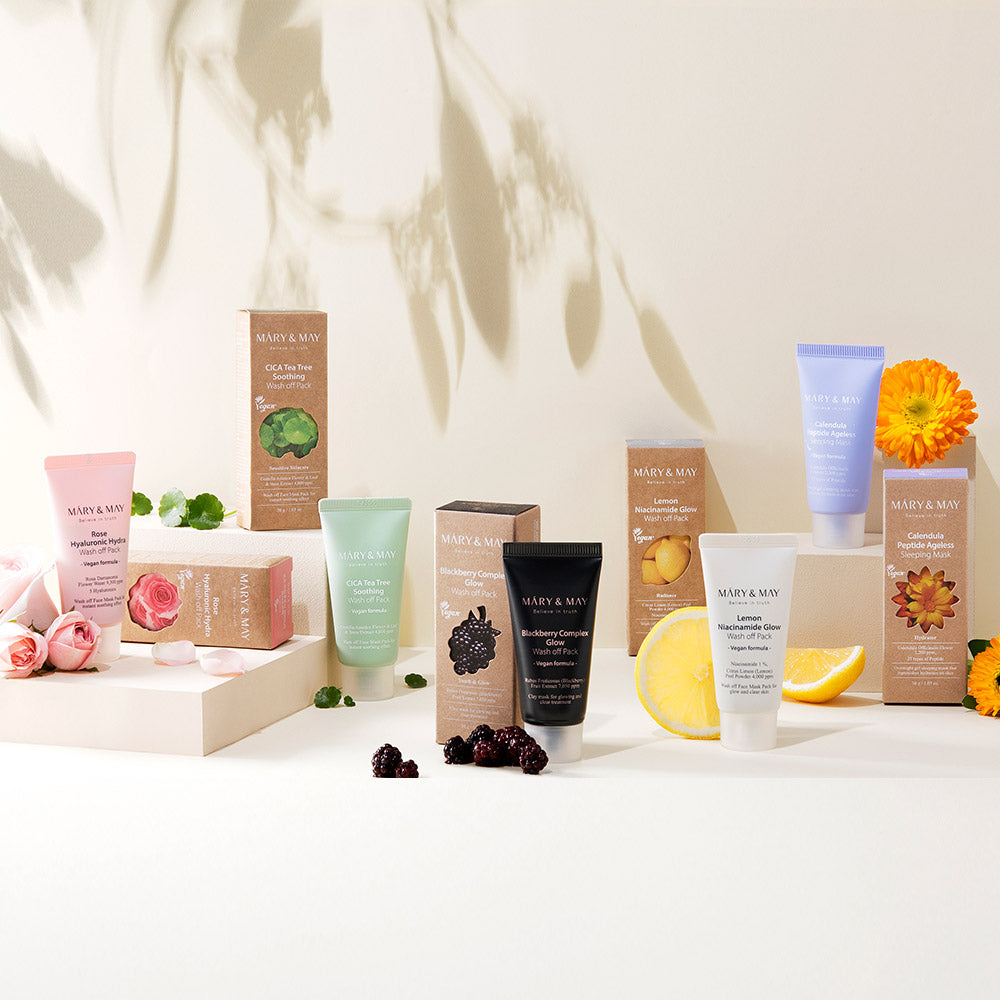 [MARY & MAY] Vegan Wash Off Mask Mini Gift Set (30g x 5) - Chikolab